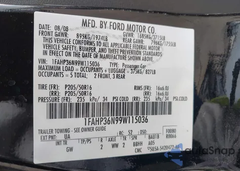 2009 Ford Focus Ses z USA, uszkodzony, nr VIN 1FAHP36N99W115036